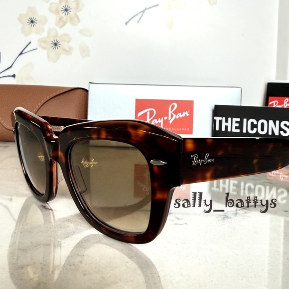 Ray-Ban (Store Display) State Street Gradient Brown Tortoise RB2186 - Picture 7 of 17